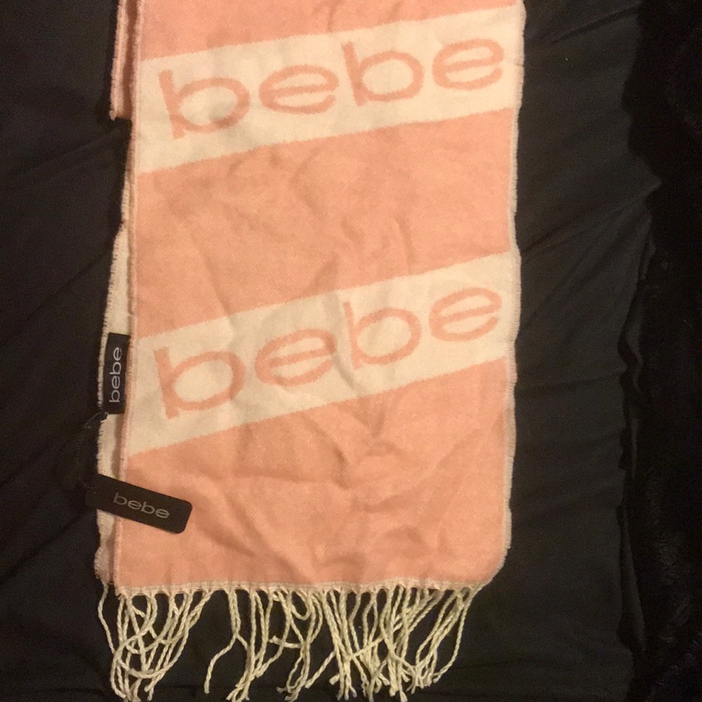 Bebe pink and cream scarf